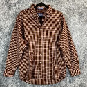 Pendleton Shirt Mens Large Brown Plaid Wool Button Up Sir Pendleton Flannel
